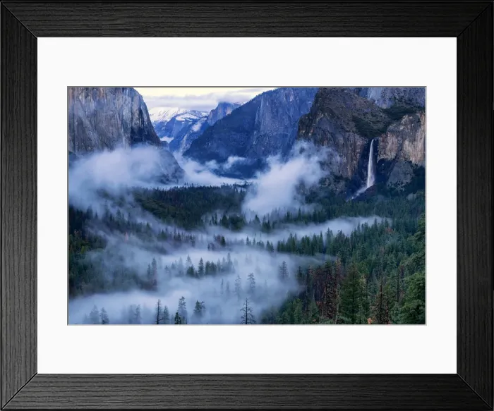 Framed Print : Bridalveil Falls in Mist, Yosemite National Park, California, USA