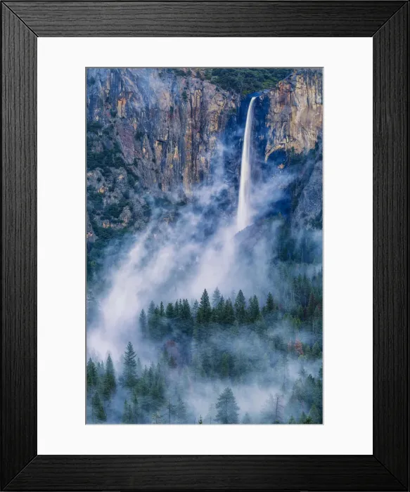Framed Print : Bridalveil Falls in Mist, Yosemite National Park, California, USA