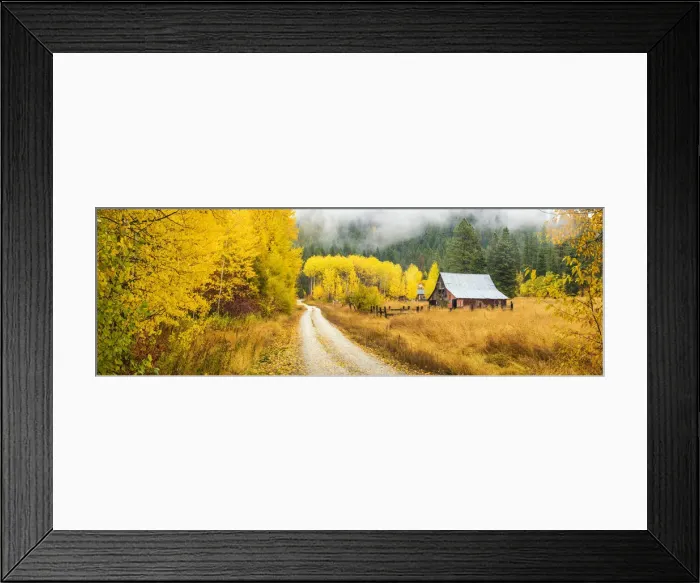 Framed Print : Old Barn in Autumn, Wenatchee National Forest, Washington, USA Framed Print : Old Barn in Autumn, Wenatchee National Forest, Washington, USA
