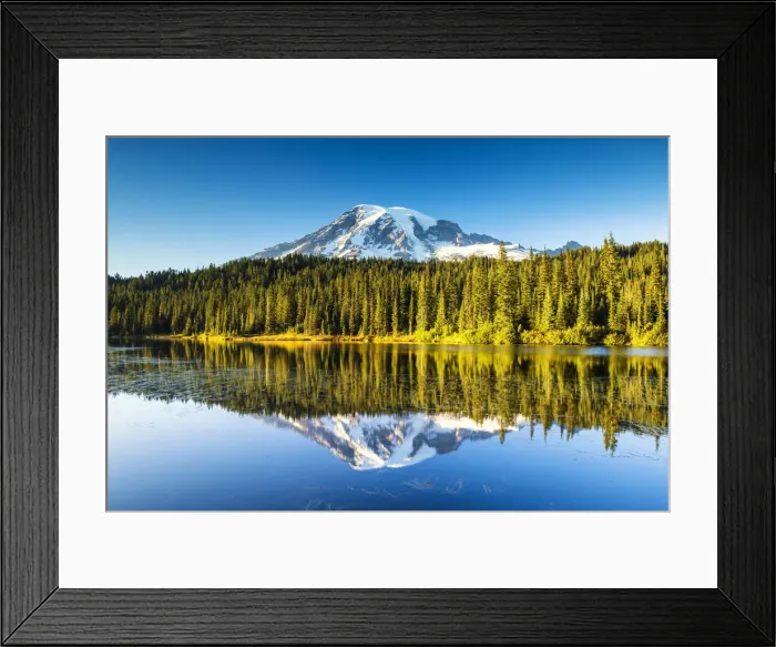 Framed Print : Mt. Rainier Reflecting in Reflection Lake, Mt. Rainier National Park, Washington, USA Framed Print : Mt. Rainier Reflecting in Reflection Lake, Mt. Rainier National Park, Washington, USA