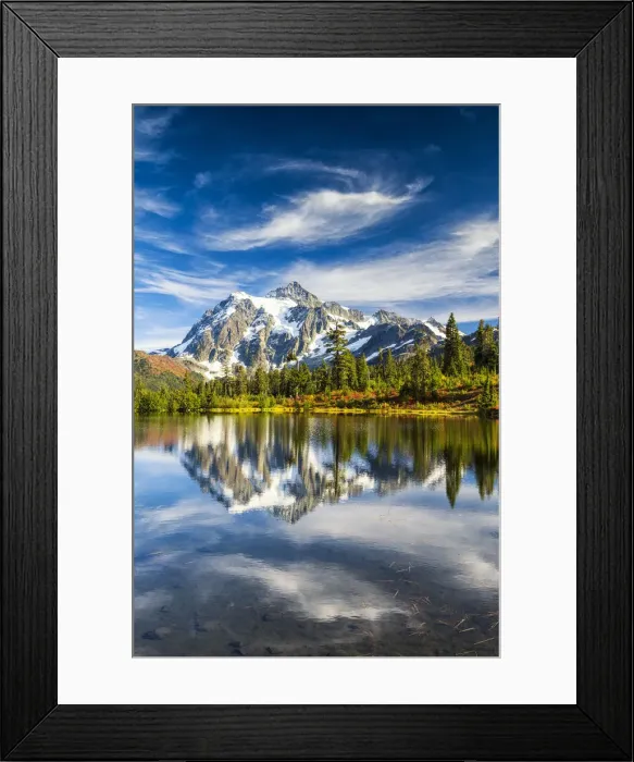 Framed Print : Mount Shuksan Reflecting in Picture Lake, Mt. Baker-Snoqualmie National Forest, Washington Framed Print : Mount Shuksan Reflecting in Picture Lake, Mt. Baker-Snoqualmie National Forest, Washington