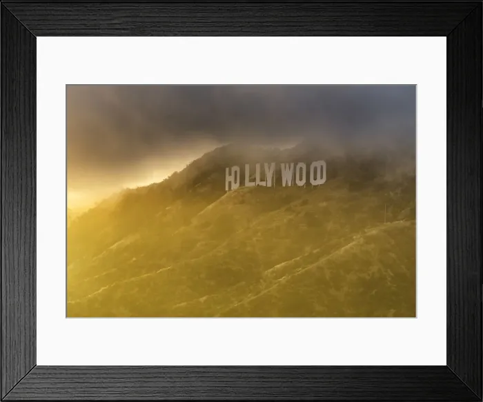 Framed Print : Dramatic Light on Hollywood Sign, Los Angeles California, USA