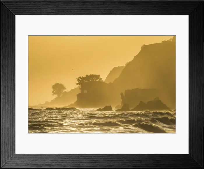 Framed Print : Late Afternoon Light on Coastline, Los Angeles, California, USA Framed Print : Late Afternoon Light on Coastline, Los Angeles, California, USA
