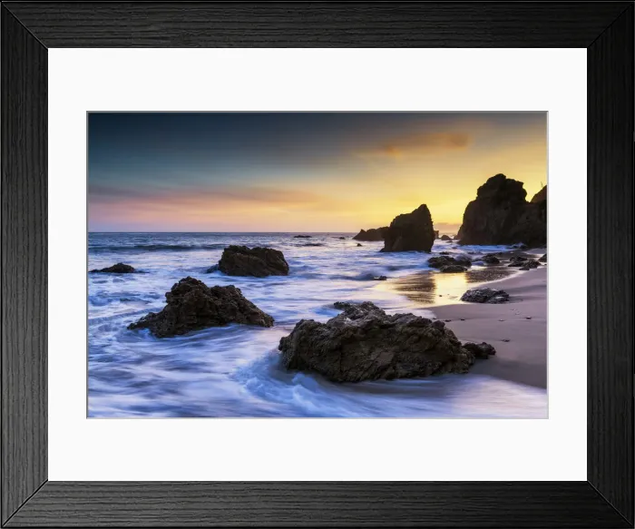 Framed Print : Sunset at El Matador Beach, California, USA Framed Print : Sunset at El Matador Beach, California, USA