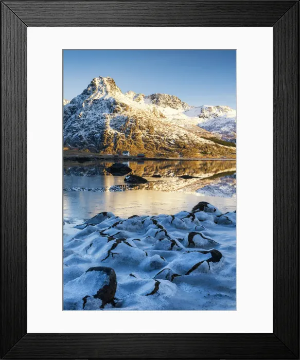 Framed Print : Ice Designs in Flakstadpollen, Lofoten Islands, Norway Framed Print : Ice Designs in Flakstadpollen, Lofoten Islands, Norway