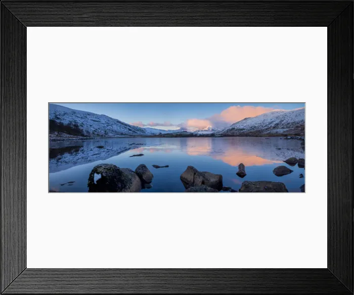 Framed Print : Llynnau Mymbyr Reflections, Snowdonia National Park, Gwynedd, Wales