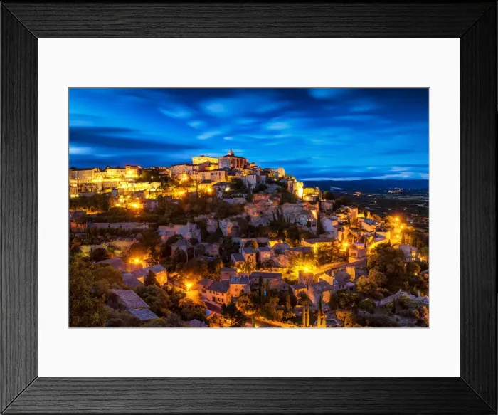 Framed Print : Gordes at Night, Provence, France Framed Print : Gordes at Night, Provence, France