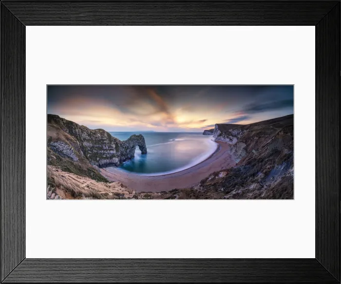 Framed Print : Durdle Door at Sunset, Jurassic Coast, Dorset, England Framed Print : Durdle Door at Sunset, Jurassic Coast, Dorset, England