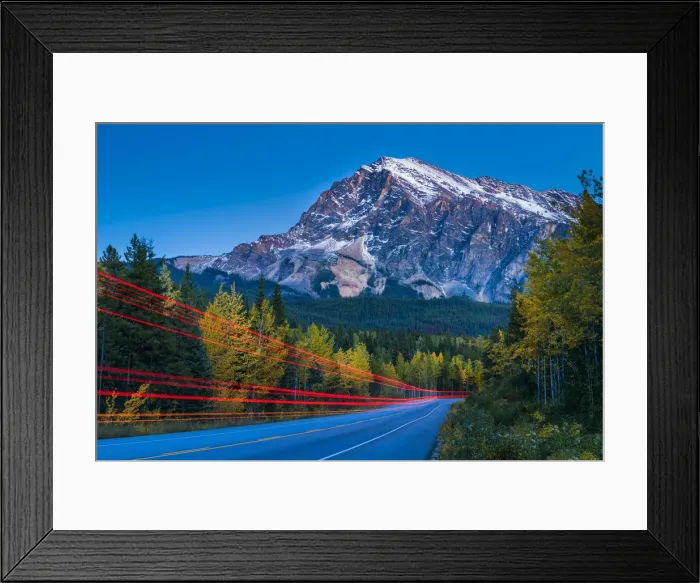 Framed Print : Light Trails & Mt. Hardisty, Jasper National Park, Alberta, Canada Framed Print : Light Trails & Mt. Hardisty, Jasper National Park, Alberta, Canada