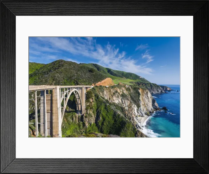 Framed Print : Bixby Bridge & Big Sur Coastline, California, USA Framed Print : Bixby Bridge & Big Sur Coastline, California, USA