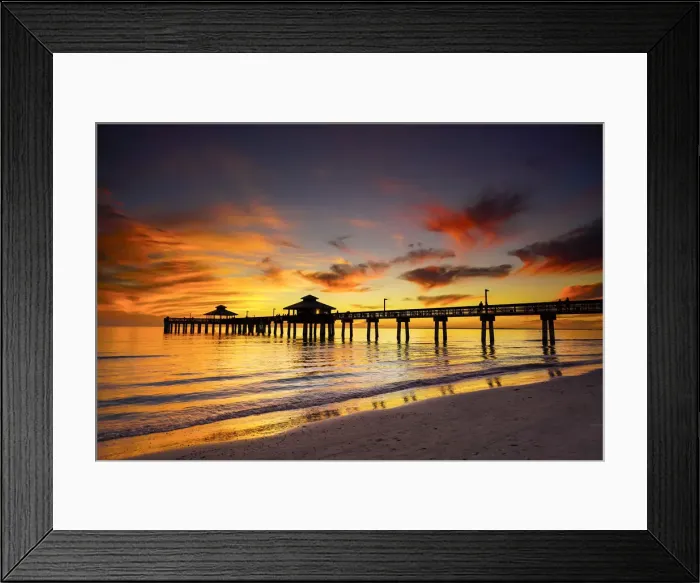 Framed Print : Fort Myers Pier at Sunset, Fort Myers, Florida, USA Framed Print : Fort Myers Pier at Sunset, Fort Myers, Florida, USA
