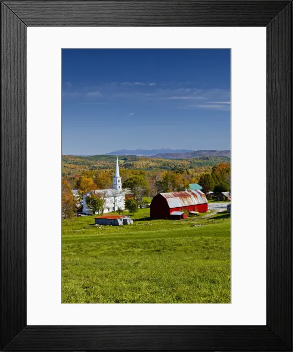 Framed Print : View over Peacham, Vermont, USA Framed Print : View over Peacham, Vermont, USA