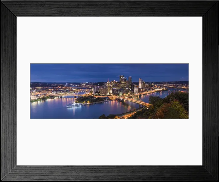Framed Print : Pittsburgh Skyline at Night, Pennsylvania, USA Framed Print : Pittsburgh Skyline at Night, Pennsylvania, USA