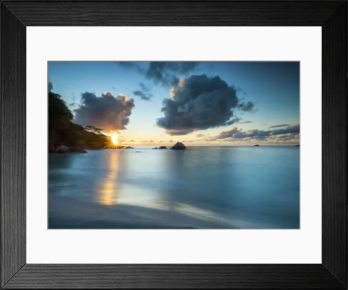Framed Print : Sunset at Anse Lazio Beach, Praslin, Seychelles Framed Print : Sunset at Anse Lazio Beach, Praslin, Seychelles