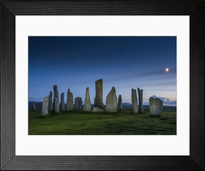 Framed Print : Moon over Callanish Standing Stones, Isle of Lewis, Outer Hebrides, Scotland Framed Print : Moon over Callanish Standing Stones, Isle of Lewis, Outer Hebrides, Scotland