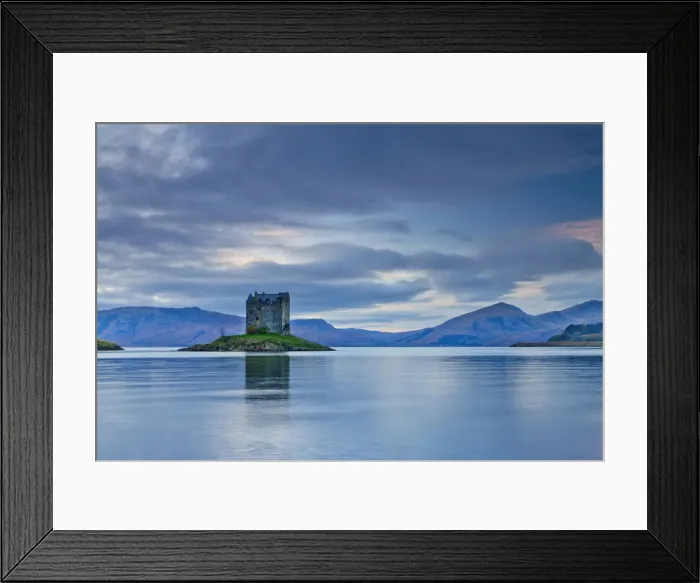 Framed Print : Castle Stalker on Loch Linnhe, Strathclyde Region, Scotland Framed Print : Castle Stalker on Loch Linnhe, Strathclyde Region, Scotland