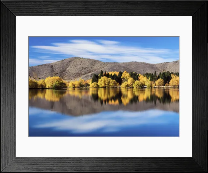 Framed Print : Wairepo Arm Reflections in Autumn, New Zealand
