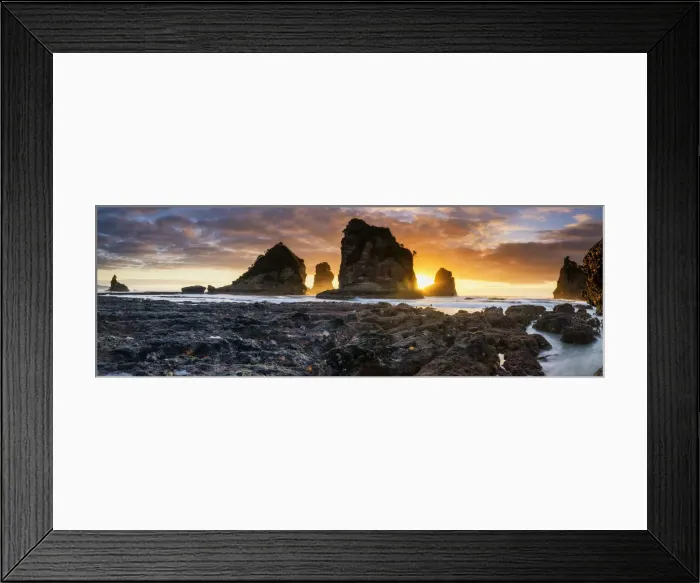 Framed Print : Motukiekie Beach at Sunset, New Zealand Framed Print : Motukiekie Beach at Sunset, New Zealand