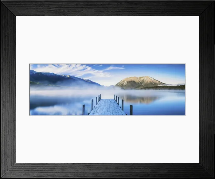 Framed Print : Jetty in Mist, Lake Rotoiti, New Zealand Framed Print : Jetty in Mist, Lake Rotoiti, New Zealand