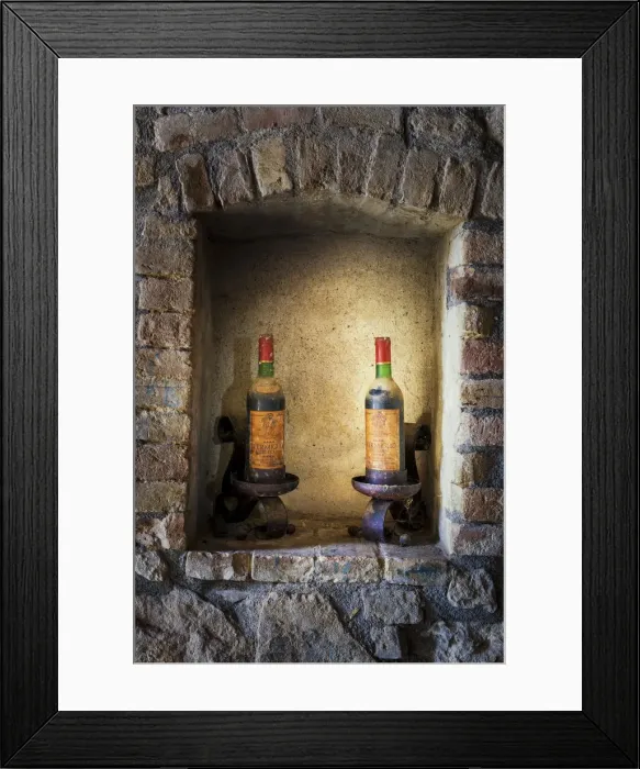 Framed Print : Old Wine Bottles, Costanti Winery, Montalcino, Tuscany, Italy Framed Print : Old Wine Bottles, Costanti Winery, Montalcino, Tuscany, Italy