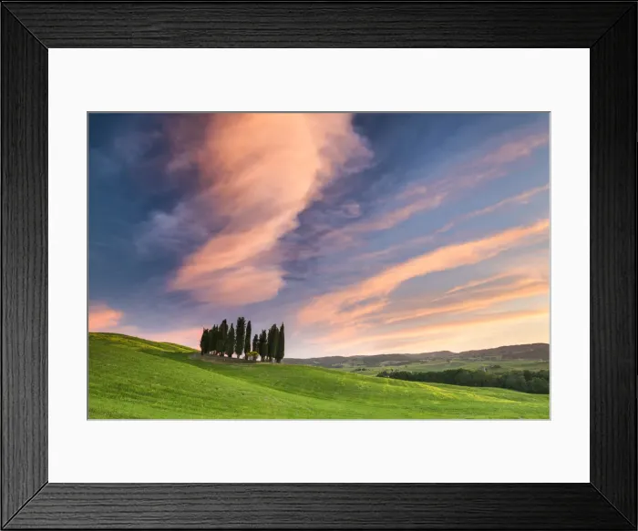 Framed Print : Cloudscape over Cypress Trees, Val d Orcia, Tuscany, Italy Framed Print : Cloudscape over Cypress Trees, Val d Orcia, Tuscany, Italy