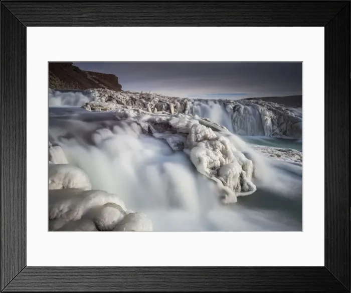 Framed Print : Gullfoss Waterfall in Winter, Iceland Framed Print : Gullfoss Waterfall in Winter, Iceland