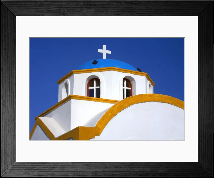 Framed Print : Colourful Church, Oia, Santorini, Greece Framed Print : Colourful Church, Oia, Santorini, Greece