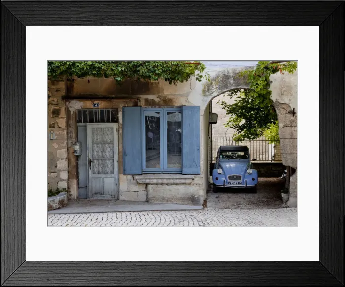 Framed Print : Blue Door, Blue Window & Blue Citroen 2CV, Saint Remy de Provence, France Framed Print : Blue Door, Blue Window & Blue Citroen 2CV, Saint Remy de Provence, France