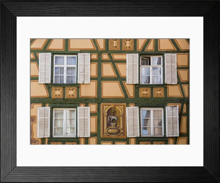 Framed Print : Traditional Half-timbered Building, Ribeauville, Alsace, France Framed Print : Traditional Half-timbered Building, Ribeauville, Alsace, France