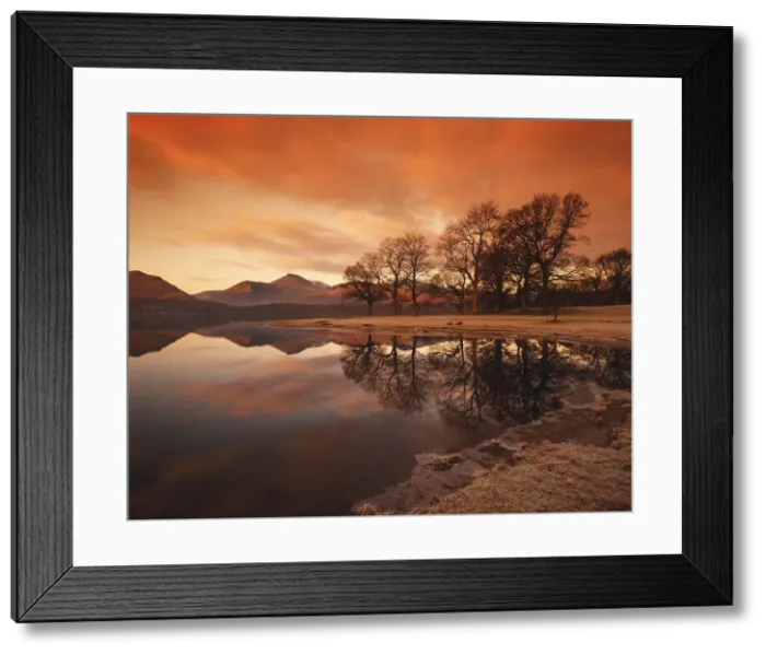 Framed Print : Derwent Water Reflections, Cumbria, England Framed Print : Derwent Water Reflections, Cumbria, England