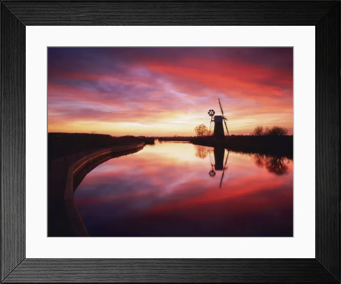 Framed Print : Turf Fen Windmill at Sunset, Norfolk Broads National Park, Norfolk, England Framed Print : Turf Fen Windmill at Sunset, Norfolk Broads National Park, Norfolk, England