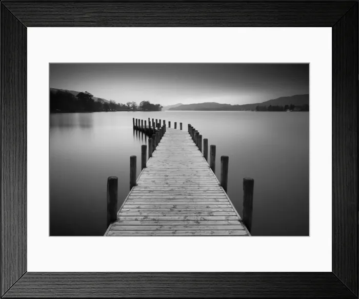 Framed Print : Jetty on Coniston Water, Lake District National Park, Cumbria, England Framed Print : Jetty on Coniston Water, Lake District National Park, Cumbria, England