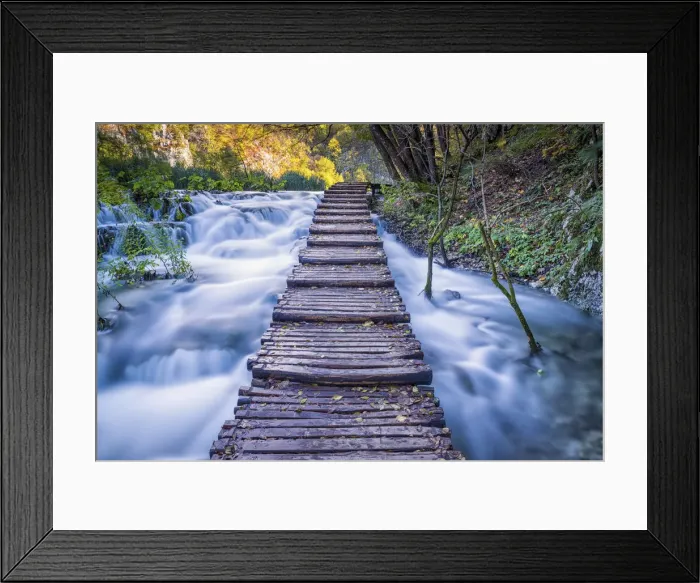 Framed Print : Boardwalk over Cascading Water, Plitvice National Park, Croatia Framed Print : Boardwalk over Cascading Water, Plitvice National Park, Croatia