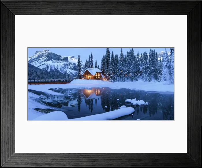 Framed Print : Chalet Reflections at Twilight, Emerald Lake, Yoho National Park, British Columbia Framed Print : Chalet Reflections at Twilight, Emerald Lake, Yoho National Park, British Columbia