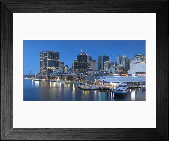 Framed Print : Barangaroo and Darling Harbour at dusk, Sydney, New South Wales, Australia Framed Print : Barangaroo and Darling Harbour at dusk, Sydney, New South Wales, Australia