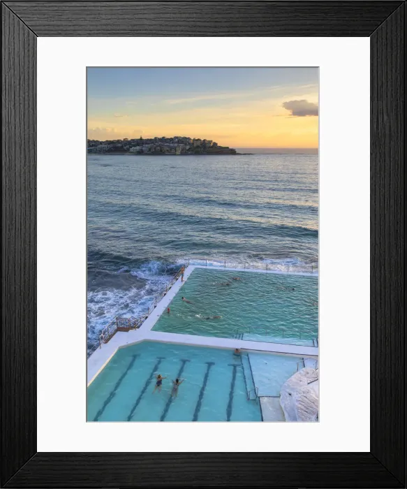 Framed Print : Bondi Icebergs swimming pool at sunrise, Bondi Beach, Sydney, New South Wales, Australia Framed Print : Bondi Icebergs swimming pool at sunrise, Bondi Beach, Sydney, New South Wales, Australia
