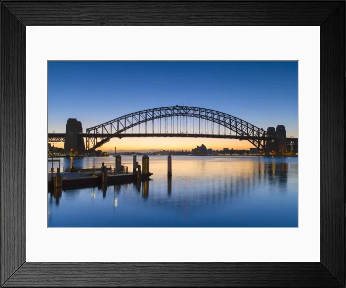 Framed Print : Sydney Harbour Bridge at dawn, Sydney, New South Wales, Australia Framed Print : Sydney Harbour Bridge at dawn, Sydney, New South Wales, Australia