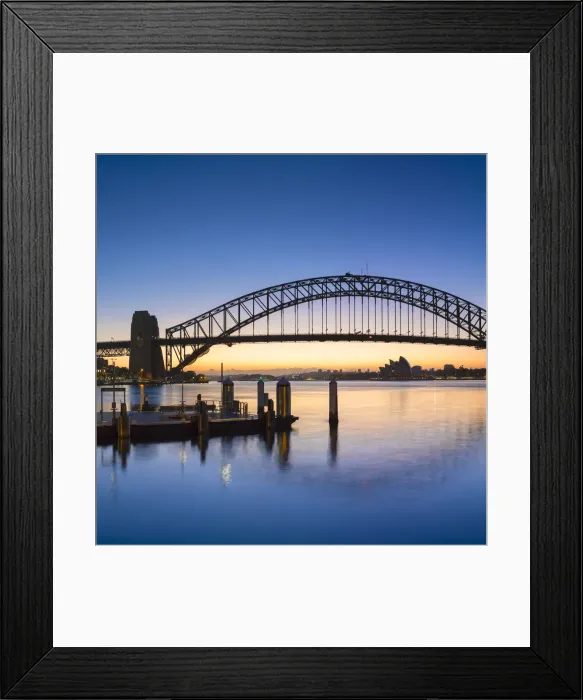 Framed Print : Sydney Harbour Bridge from McMahons Point at sunrise, Sydney, New South Wales, Australia Framed Print : Sydney Harbour Bridge from McMahons Point at sunrise, Sydney, New South Wales, Australia