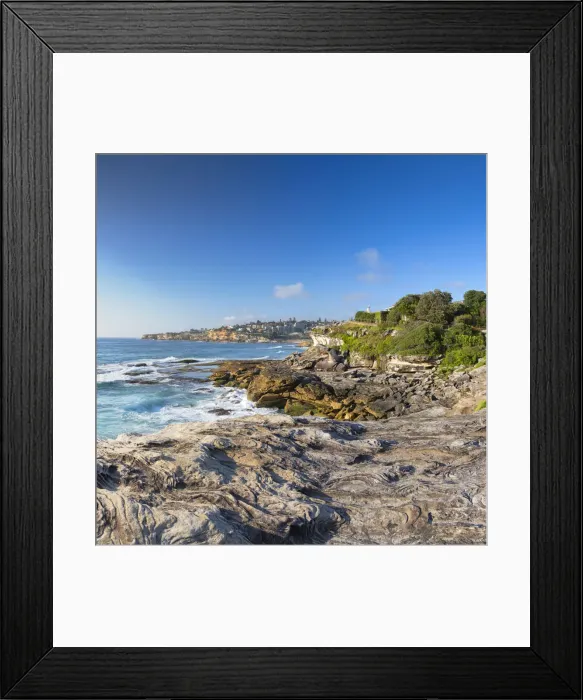 Framed Print : Coastline of Bondi to Bronte walk, Sydney, New South Wales, Australia Framed Print : Coastline of Bondi to Bronte walk, Sydney, New South Wales, Australia