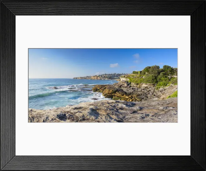 Framed Print : Coastline of Bondi to Bronte walk, Sydney, New South Wales, Australia Framed Print : Coastline of Bondi to Bronte walk, Sydney, New South Wales, Australia