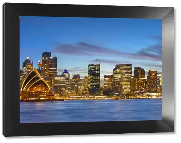 View of skyline at sunset, Sydney, New South Wales, Australia