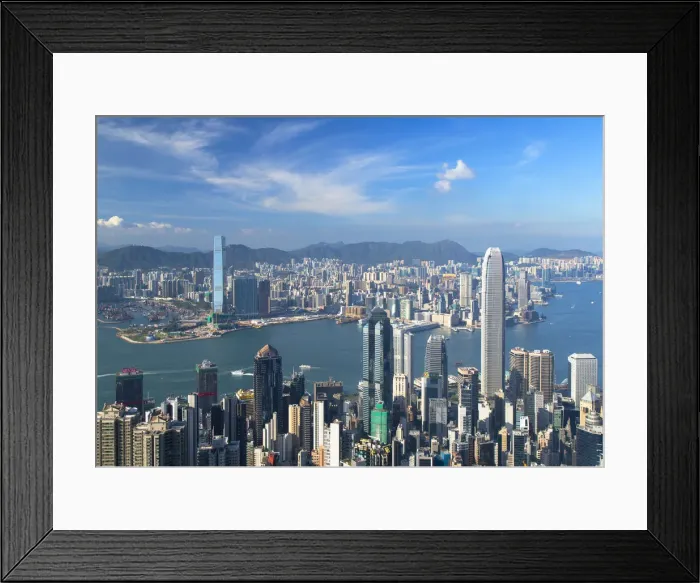 Framed Print : Skyline of Hong Kong Island and Kowloon from Victoria Peak, Hong Kong Island, Hong Kong Framed Print : Skyline of Hong Kong Island and Kowloon from Victoria Peak, Hong Kong Island, Hong Kong