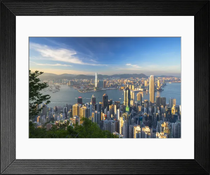 Framed Print : Skyline of Hong Kong Island and Kowloon from Victoria Peak, Hong Kong Island, Hong Kong Framed Print : Skyline of Hong Kong Island and Kowloon from Victoria Peak, Hong Kong Island, Hong Kong