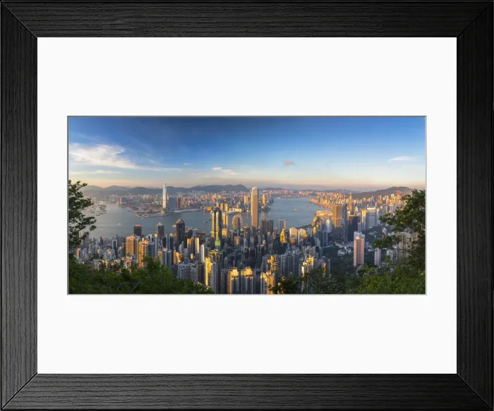 Framed Print : Skyline of Hong Kong Island and Kowloon from Victoria Peak, Hong Kong Island, Hong Kong Framed Print : Skyline of Hong Kong Island and Kowloon from Victoria Peak, Hong Kong Island, Hong Kong