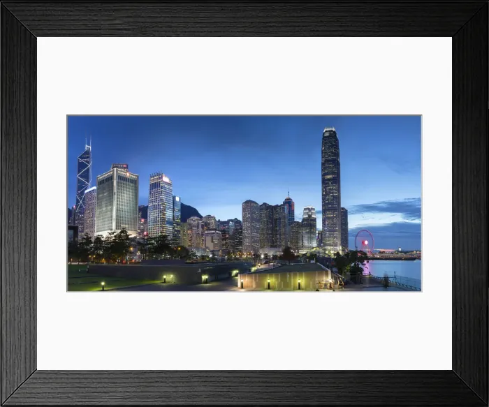 Framed Print : International Finance Centre (IFC) and skyscrapers of Central at dusk, Hong Kong Island Framed Print : International Finance Centre (IFC) and skyscrapers of Central at dusk, Hong Kong Island