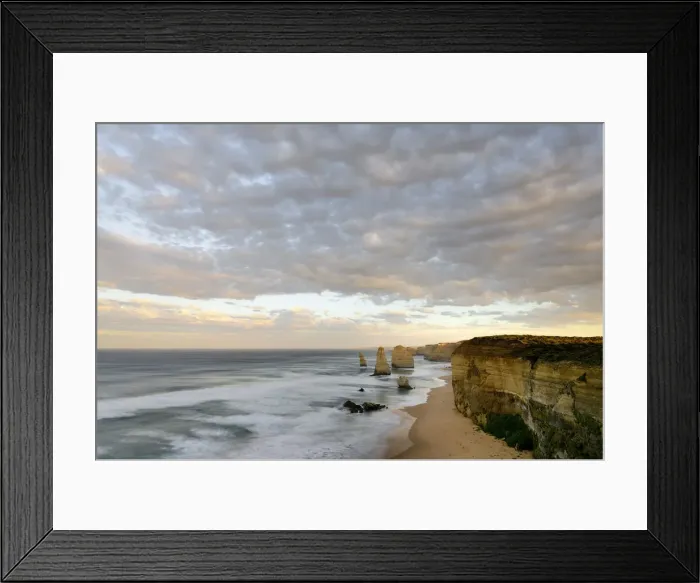 Framed Print : Oceania, Australia, Victoria, Port Campbell National Park, The Twelve Apostles at sunrise Framed Print : Oceania, Australia, Victoria, Port Campbell National Park, The Twelve Apostles at sunrise