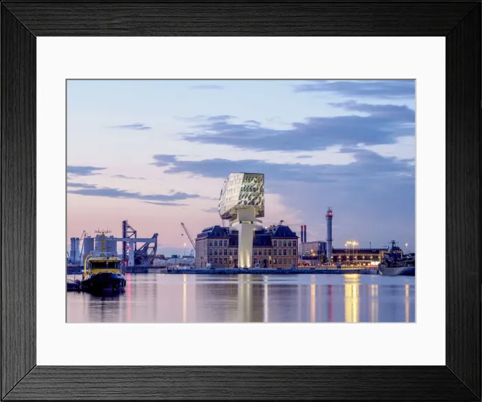 Framed Print : Port Authority Building by Zaha Hadid at dusk, Kattendijkdok, Antwerp, Belgium Framed Print : Port Authority Building by Zaha Hadid at dusk, Kattendijkdok, Antwerp, Belgium