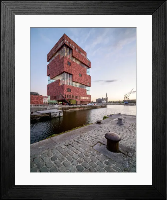Framed Print : Museum aan de Stroom at dusk, Antwerp, Belgium Framed Print : Museum aan de Stroom at dusk, Antwerp, Belgium