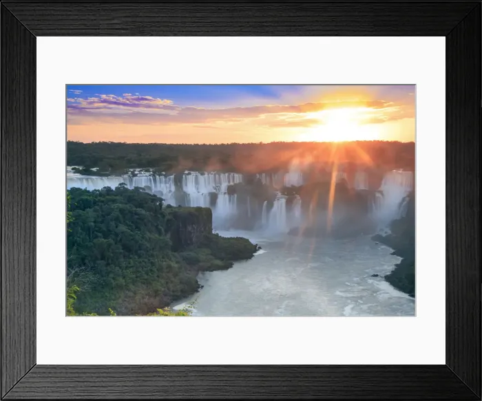 Framed Print : Brazil, Parana state, sunrise over the Iguacu or Iguazu falls as photographed Framed Print : Brazil, Parana state, sunrise over the Iguacu or Iguazu falls as photographed