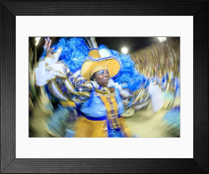 Framed Print : Brazil, Rio de Janeiro, Carnival 2018, samba school parading in the Sambadrome stadium Framed Print : Brazil, Rio de Janeiro, Carnival 2018, samba school parading in the Sambadrome stadium